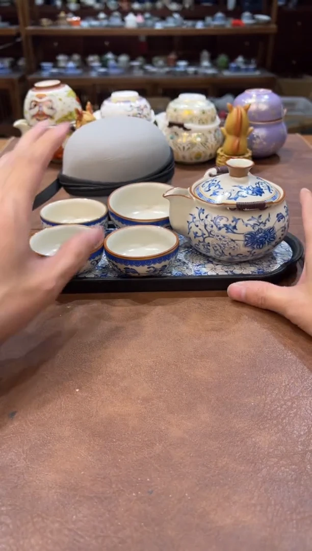 真的很便宜超好看会开片的旅行茶具