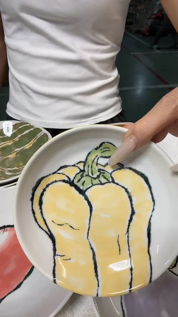 陶瓷画信蔬语5.5英寸小碟-南瓜单个