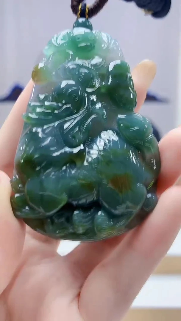 未镶嵌定制翡翠5028DD-毛货挂件49