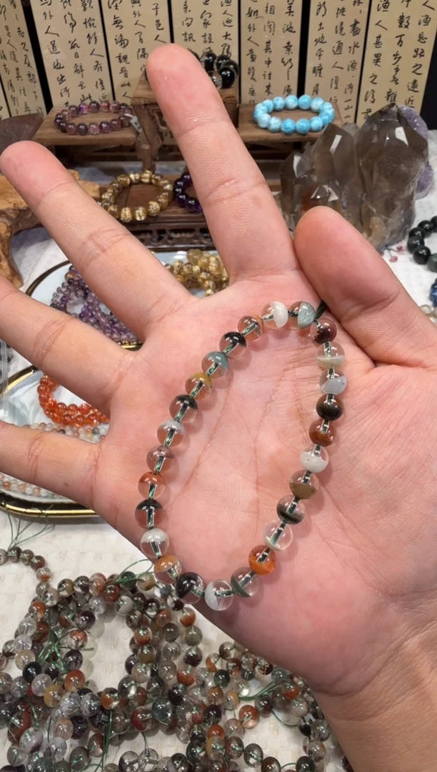 未镶嵌手串水晶SJ-55四季幽灵 天然水晶 默认微瑕