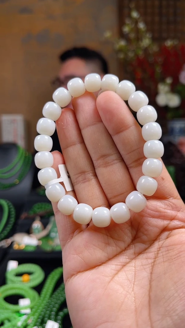 【闪购商品】和田玉手串未镶嵌米达老型珠单圈
