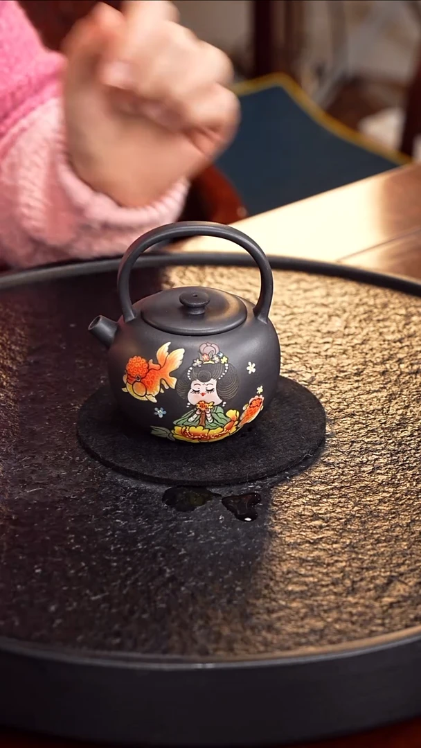 茶壶紫砂HMX 提梁26  云雾天青 210毫升