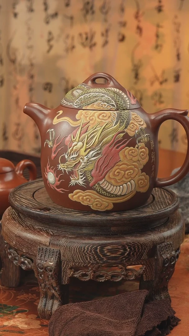 茶壶紫砂龙腾四海 地槽清