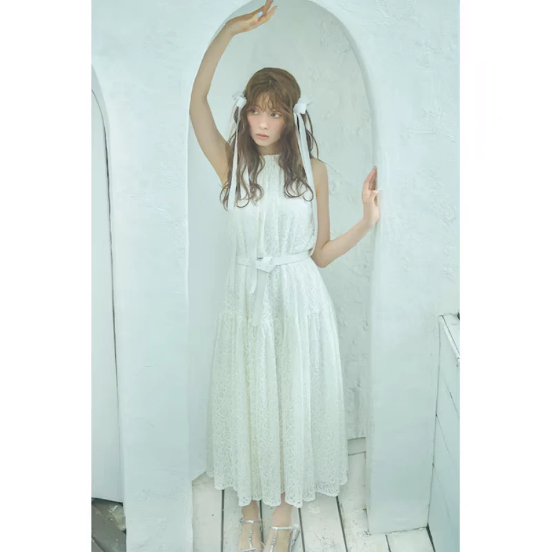 【DD外贸】 夏季新款 R 蕾丝显瘦气质小众时尚连衣裙