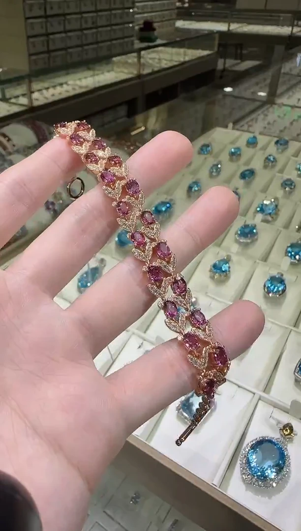 银S925镶嵌手链石榴石麦穗设计款