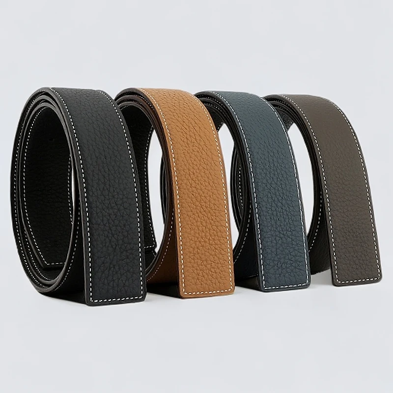 【真皮套装】男士双面头层牛皮轻奢荔枝纹商务休闲百搭时尚柔软钢扣