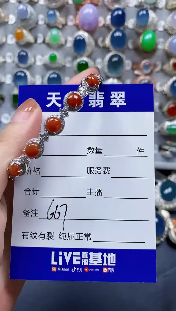 翡翠手镯银S925镶嵌0667