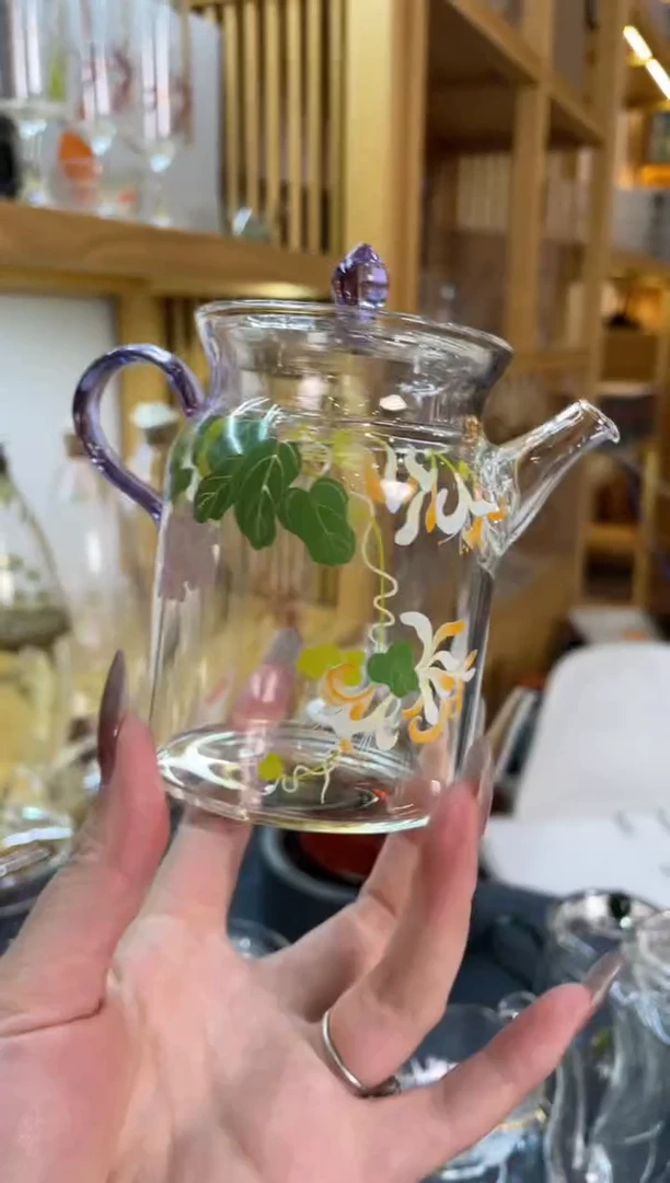 九河小执壶紫把芙蓉花
