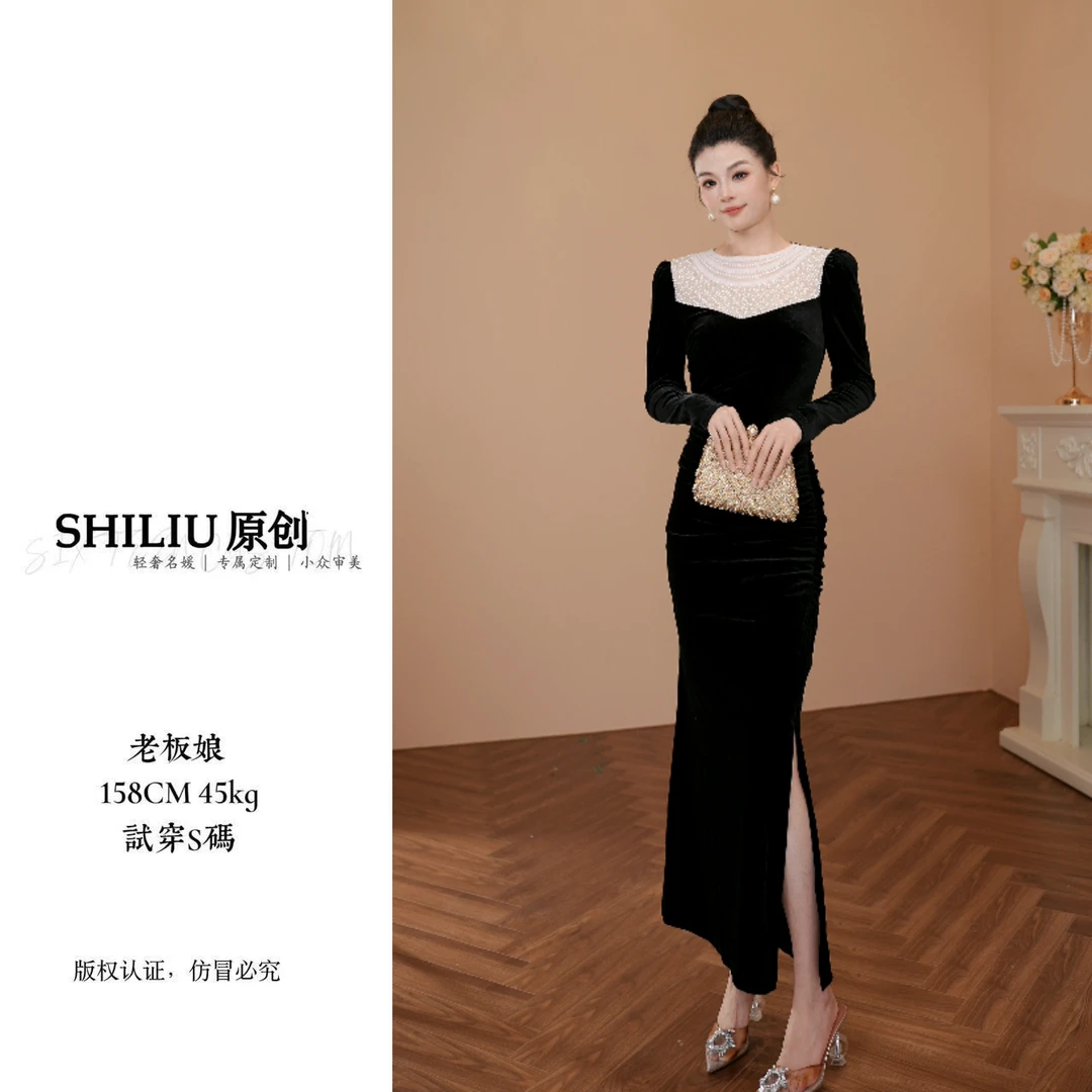 【十六定制】轻奢显瘦气质修身名媛法式连衣裙21580