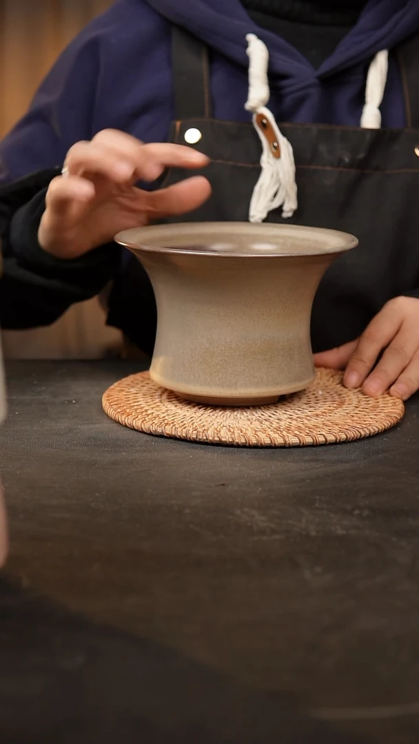 【闪购商品】瓷片泥泥手工花盆口15高11