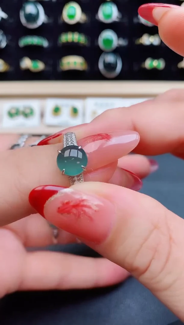 【闪购商品】翡翠戒指银S925镶嵌12121