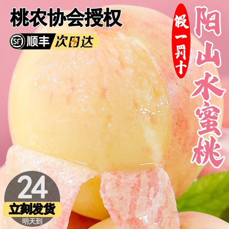 S1【顺丰明天到】6-7两 6枚 正宗无锡阳山水蜜桃当季雨花露整箱粉色礼盒装桃子同城送江苏省