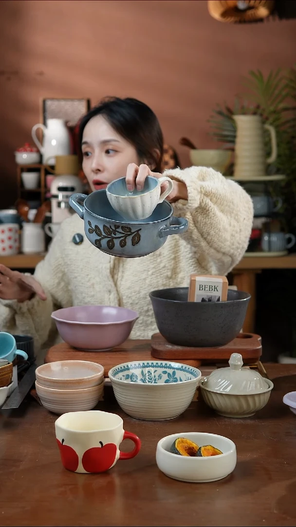 瓷片电镀双耳碗+小水杯 福利2件套 微瑕 凑满20发货