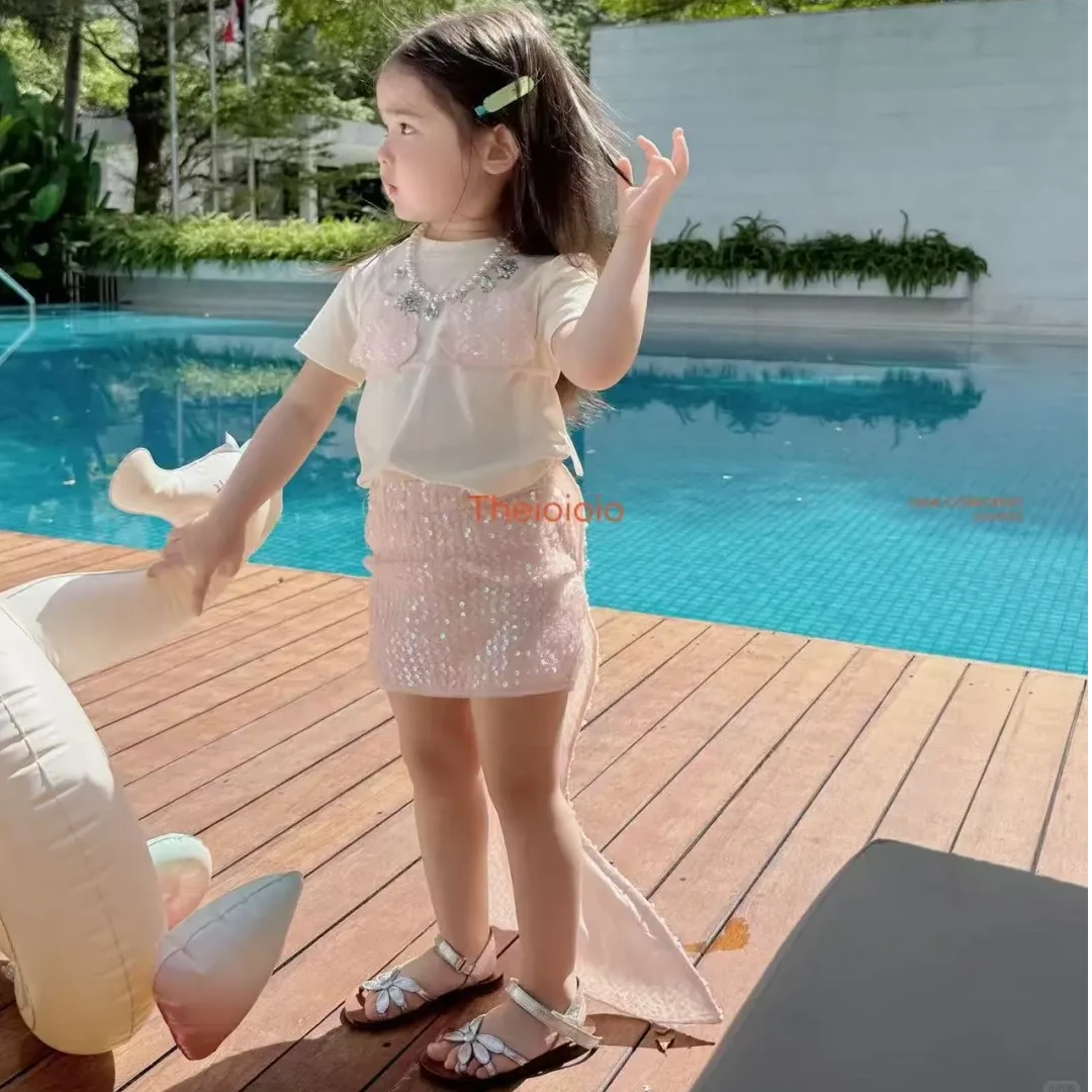 女童宽松短袖上衣夏季新款百搭聚酯纤维透气休闲可爱衣服