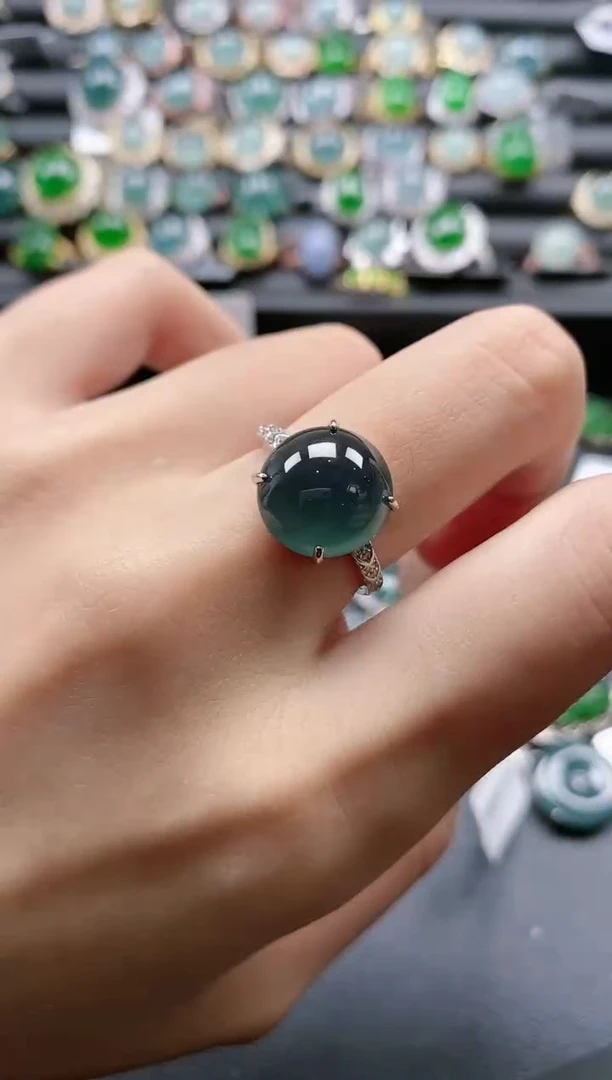 【闪购商品】翡翠戒指银S925镶嵌15511