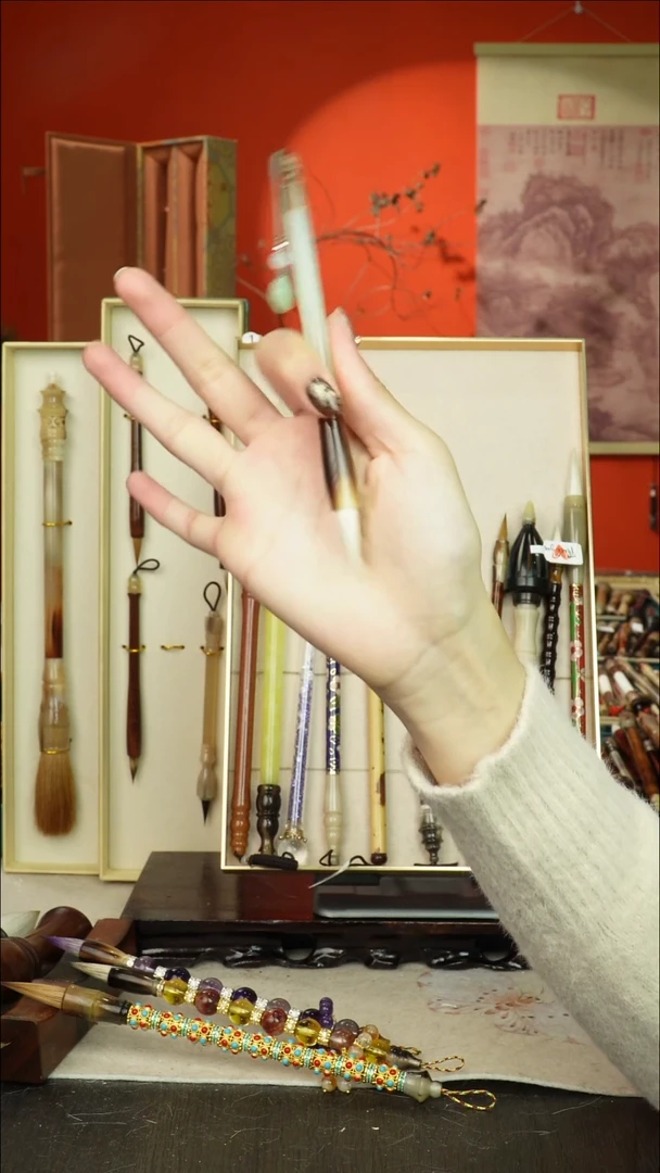 59号闪孤品高货毛笔链接 清水试笔 蘸墨不退