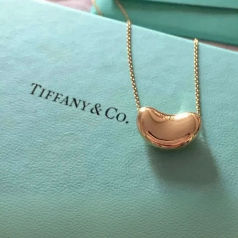 99新 Tiffany & Co./蒂芙尼 18K玫瑰金豆豆蚕豆项链 /jess