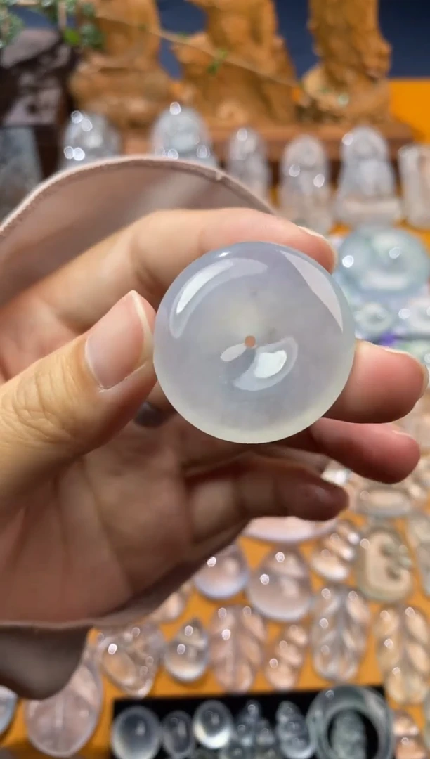 【闪购商品】定制翡翠未镶嵌平安扣30.4*6.1