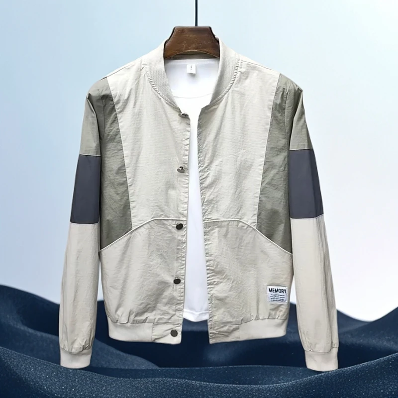 巴赛娜缇男士春夏季新品棒球领夹克外套时尚百搭休闲酷商务时尚潮