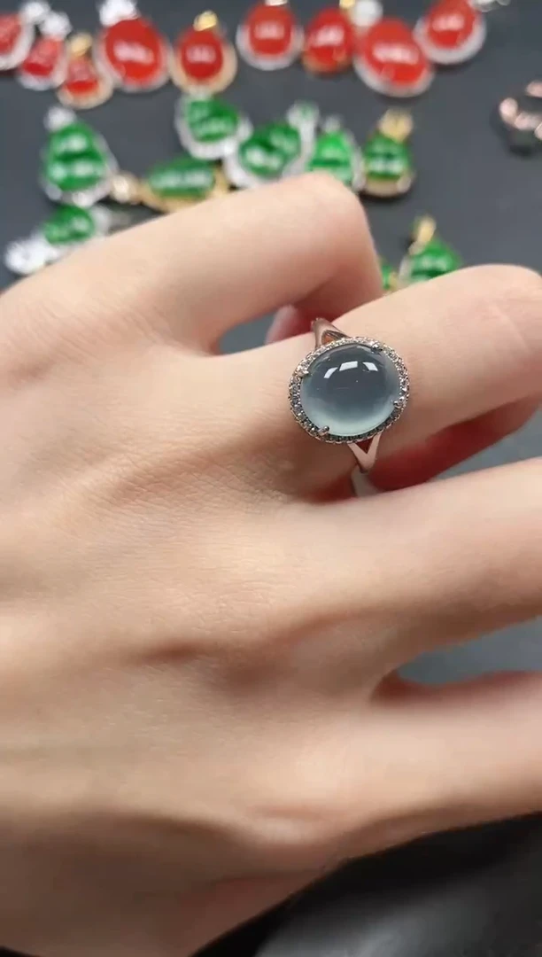 银S925镶嵌戒指翡翠51511