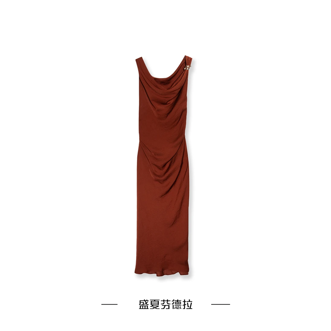 新款女装欧美风时尚修身金色镶饰迷笛连衣裙
