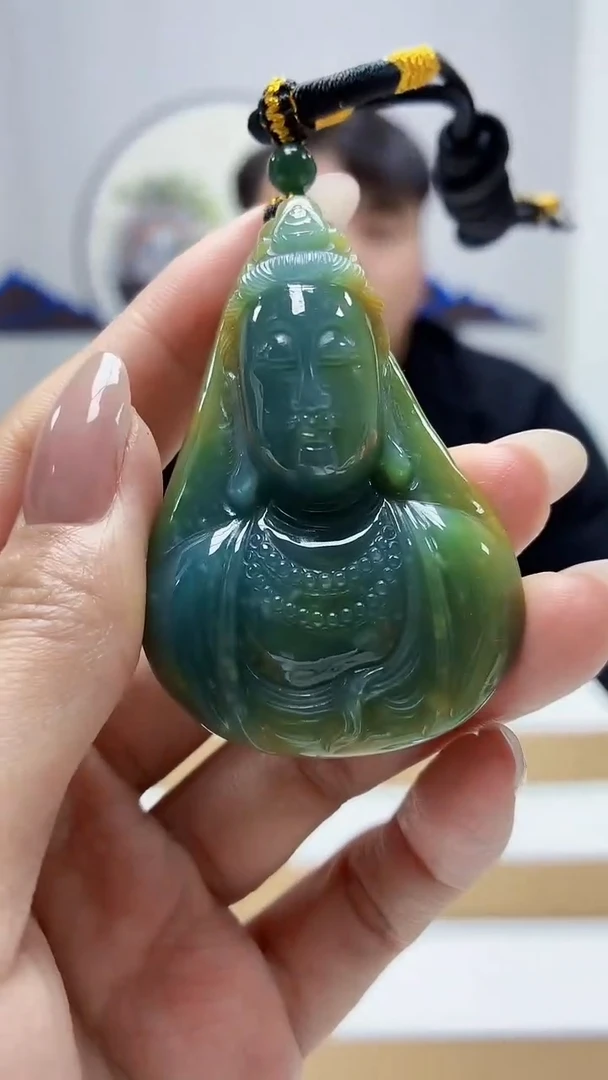 未镶嵌定制翡翠5060MM-毛货挂件128