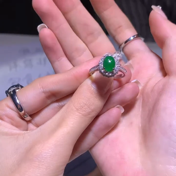 【逍遥严选】天然A货翡翠蛋面戒指*PC/751/多样性发/1件