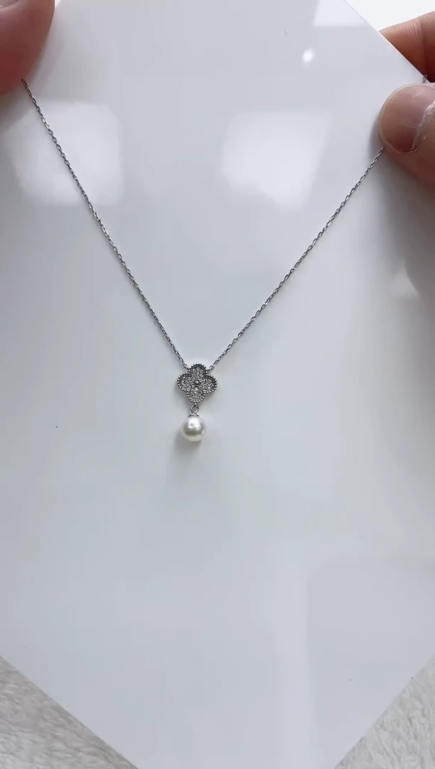 【闪购商品】海水珍珠颈饰银S925镶嵌海水珍珠项链