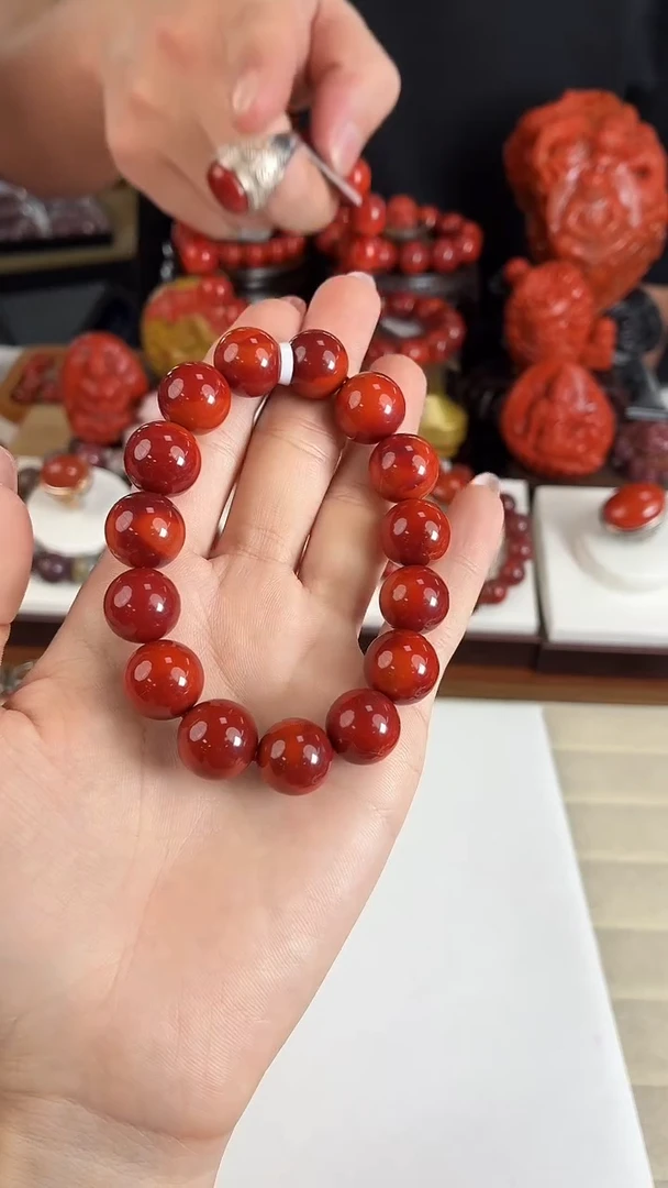 未镶嵌瓦西牛血手串13mm南红玛瑙（多样式发其一）