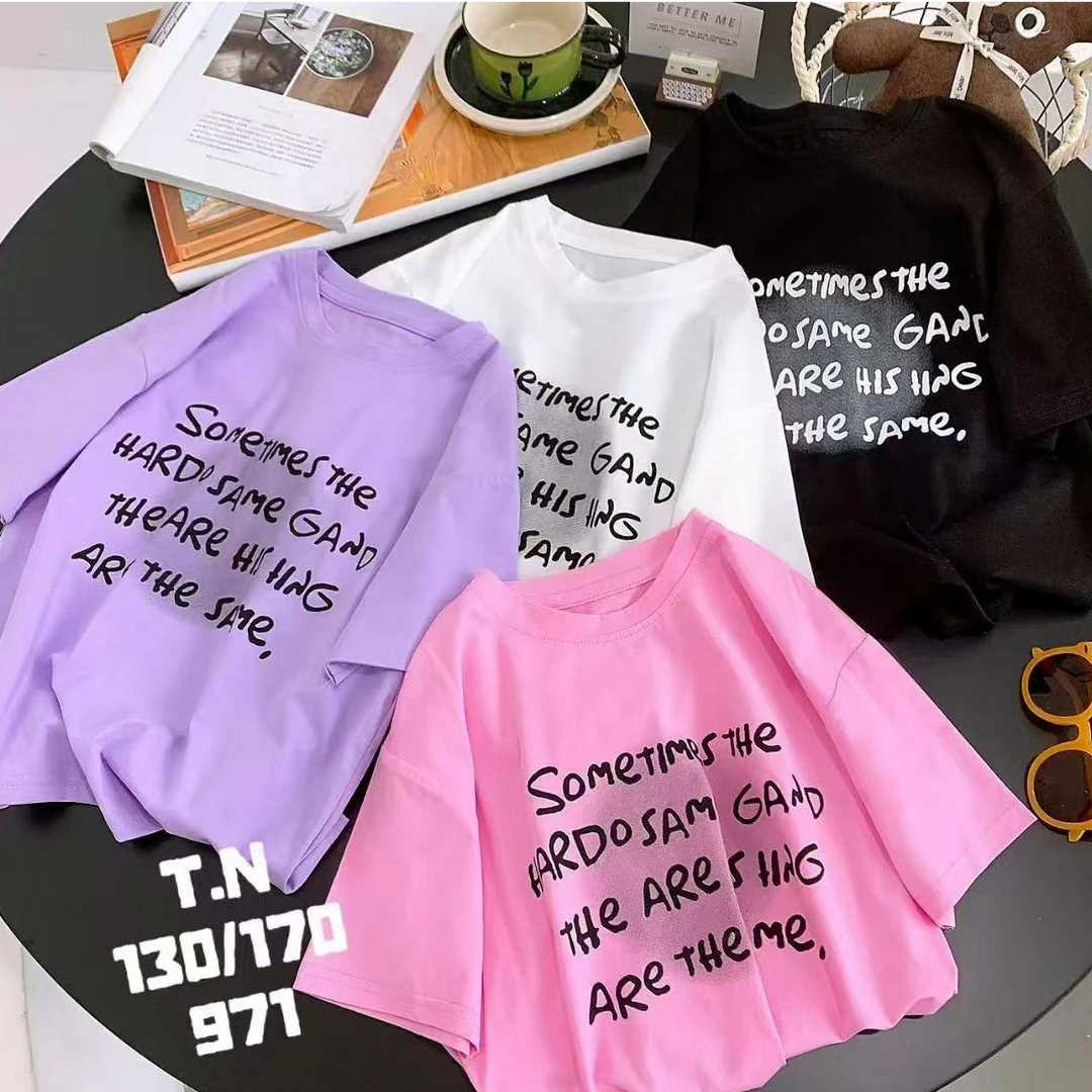 C201童年儿童夏季短袖T恤S字母