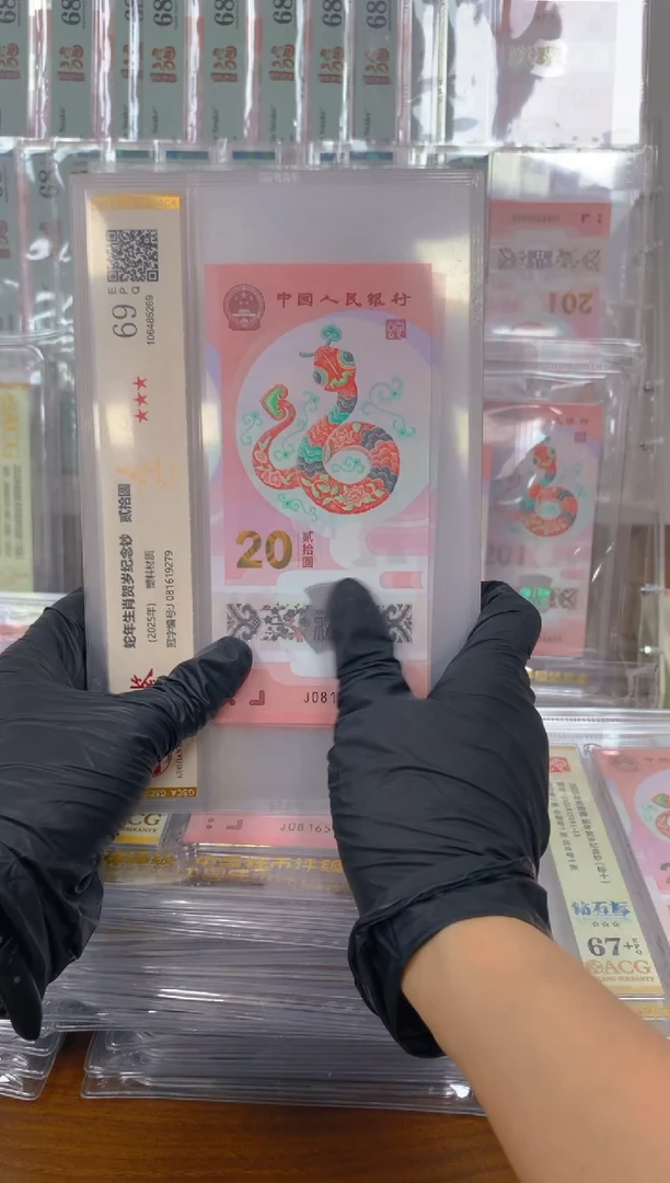 塑料 2025蛇钞 真钞 评级封装 随机号码