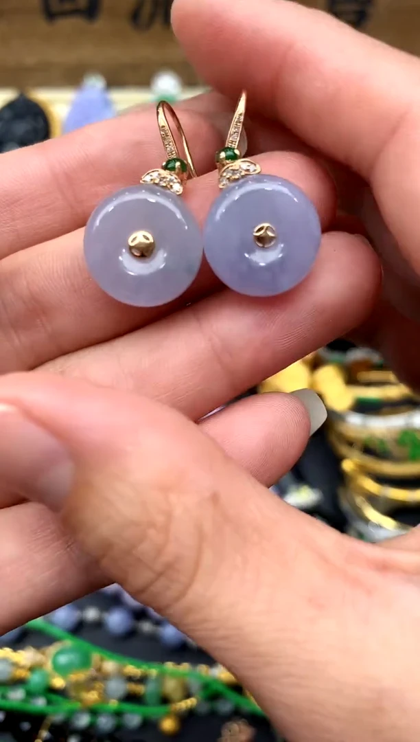 【闪购商品】翡翠耳饰18K金镶嵌330-中国好珍宝