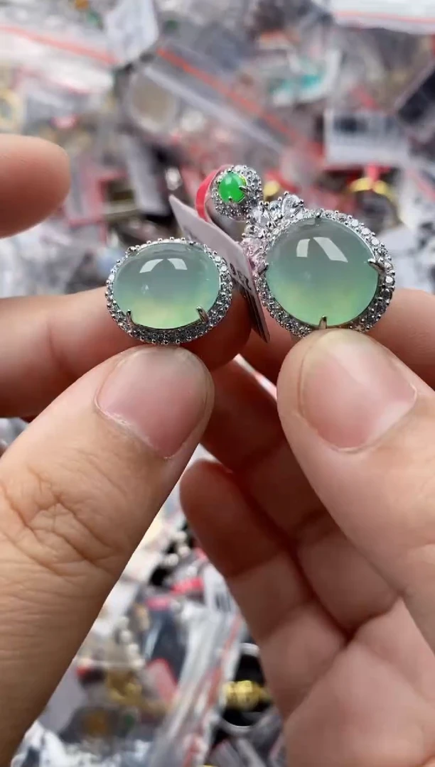 银S925镶嵌戒指翡翠111      6