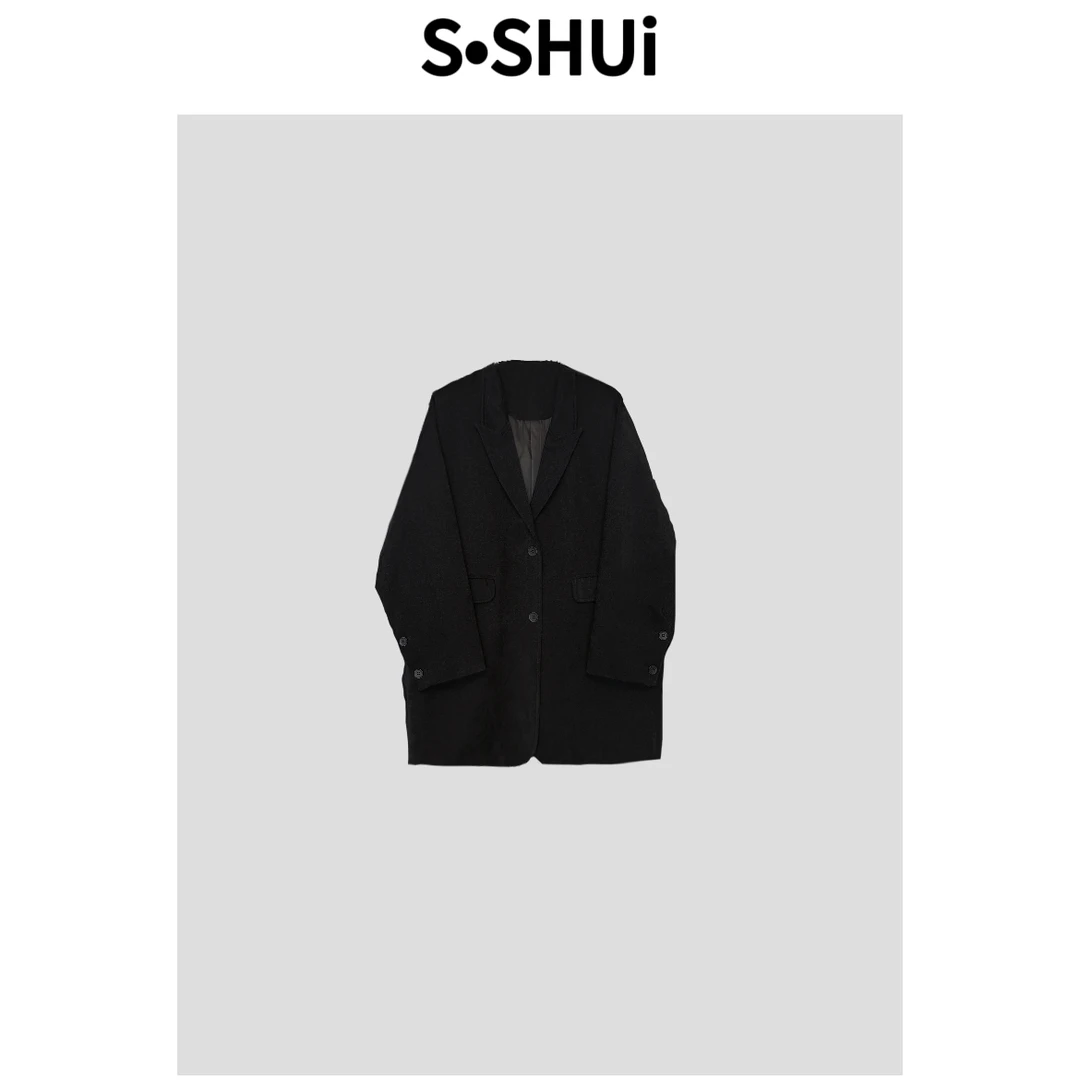 S.SHUi老钱阔版经典绒感中长款西装no退no换介意慎拍