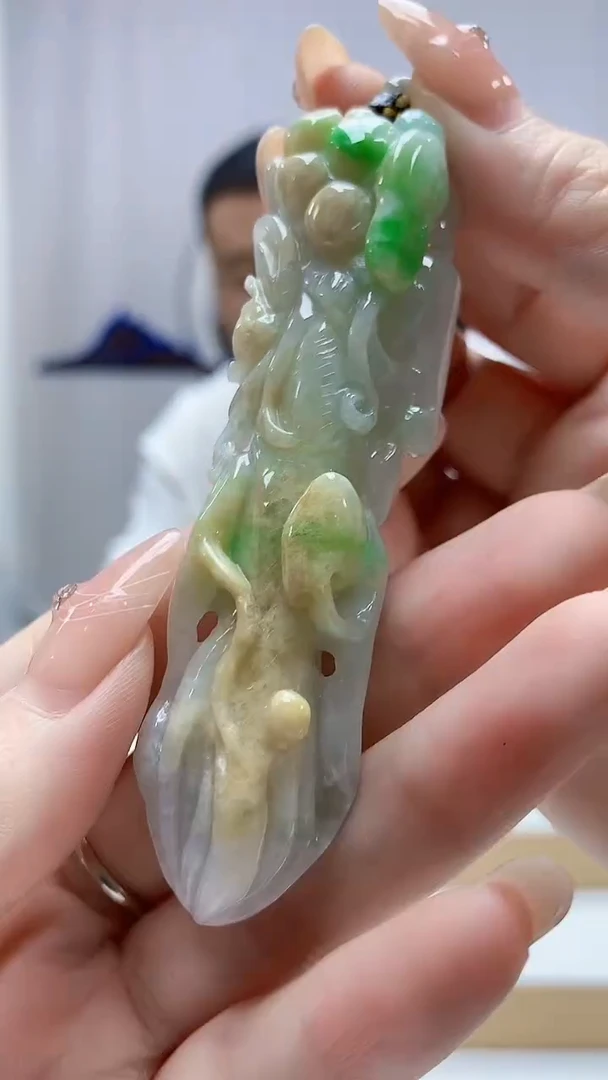 未镶嵌定制翡翠4898DD-毛货挂件72