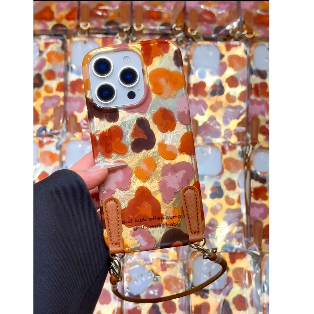 初秋晕染豹纹适用苹果iphone17/16软壳OPPO荣耀华为小米vivo手机