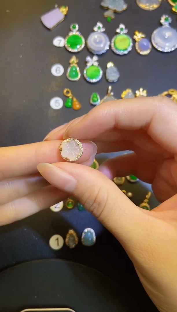 吊坠(不含链)银S925镶嵌翡翠1