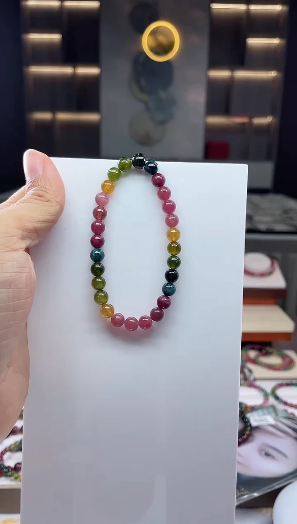 未镶嵌单圈手串碧玺（多样性发一条）Q