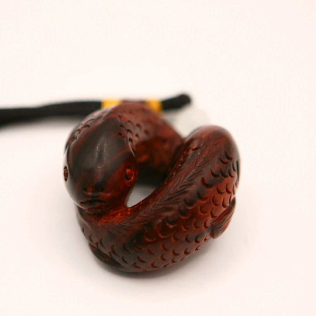 印度小叶紫檀 双鱼 手把件 长38mm 宽30mm 绳长15cm