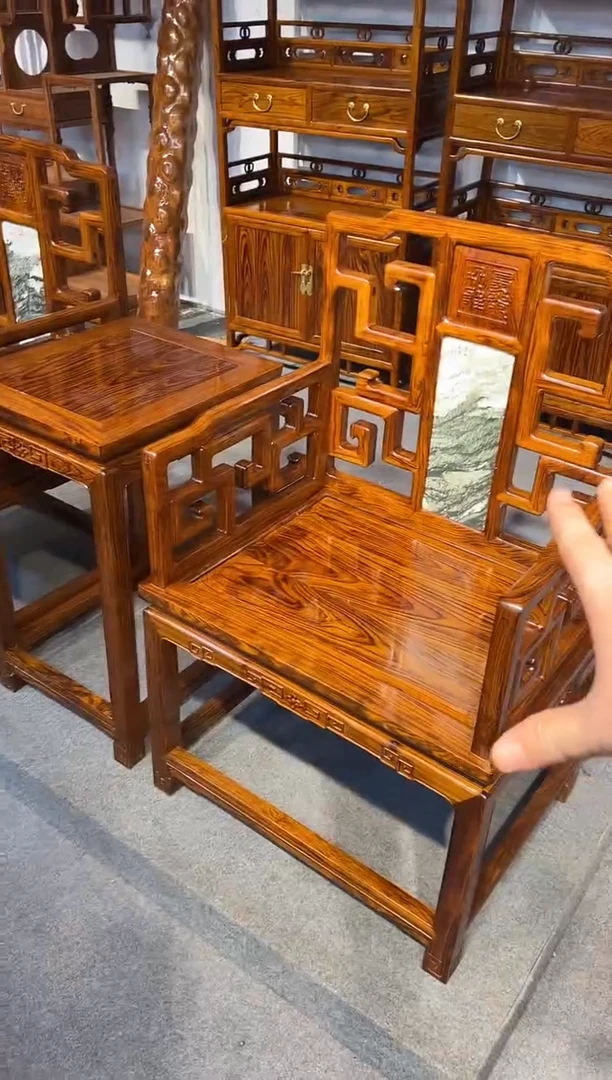 花梨木类木雕款椅子一对