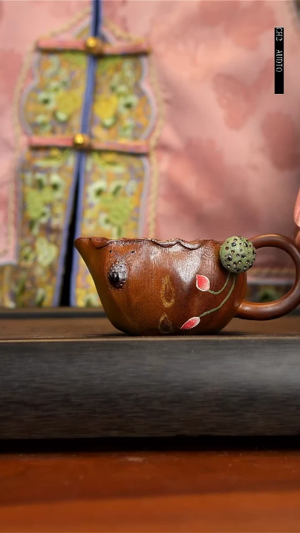 【闪购商品】紫砂茶壶段泥柴烧荷叶公道杯