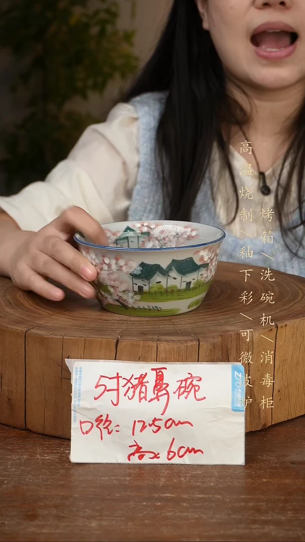 碗瓷景德镇手工手绘高温瓷釉下彩