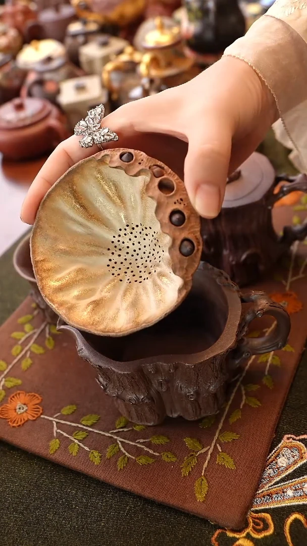 茶壶紫砂张月老师 鎏银茶漏