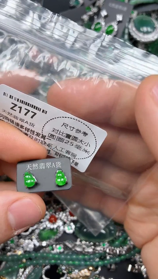 颈饰未镶嵌翡翠Z177耳钉