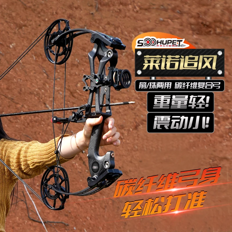 莱诺新款追风碳纤维两用复合弓钢珠射箭弓户外高精度手机支架落地