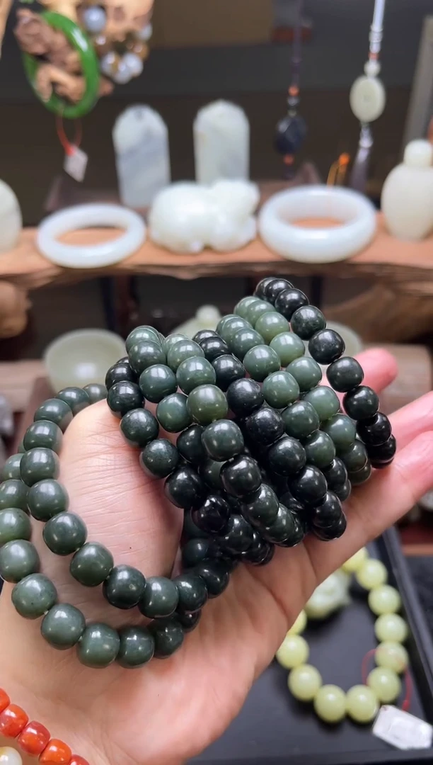 【闪购商品】和田玉手串未镶嵌青海青玉老型多样性发一