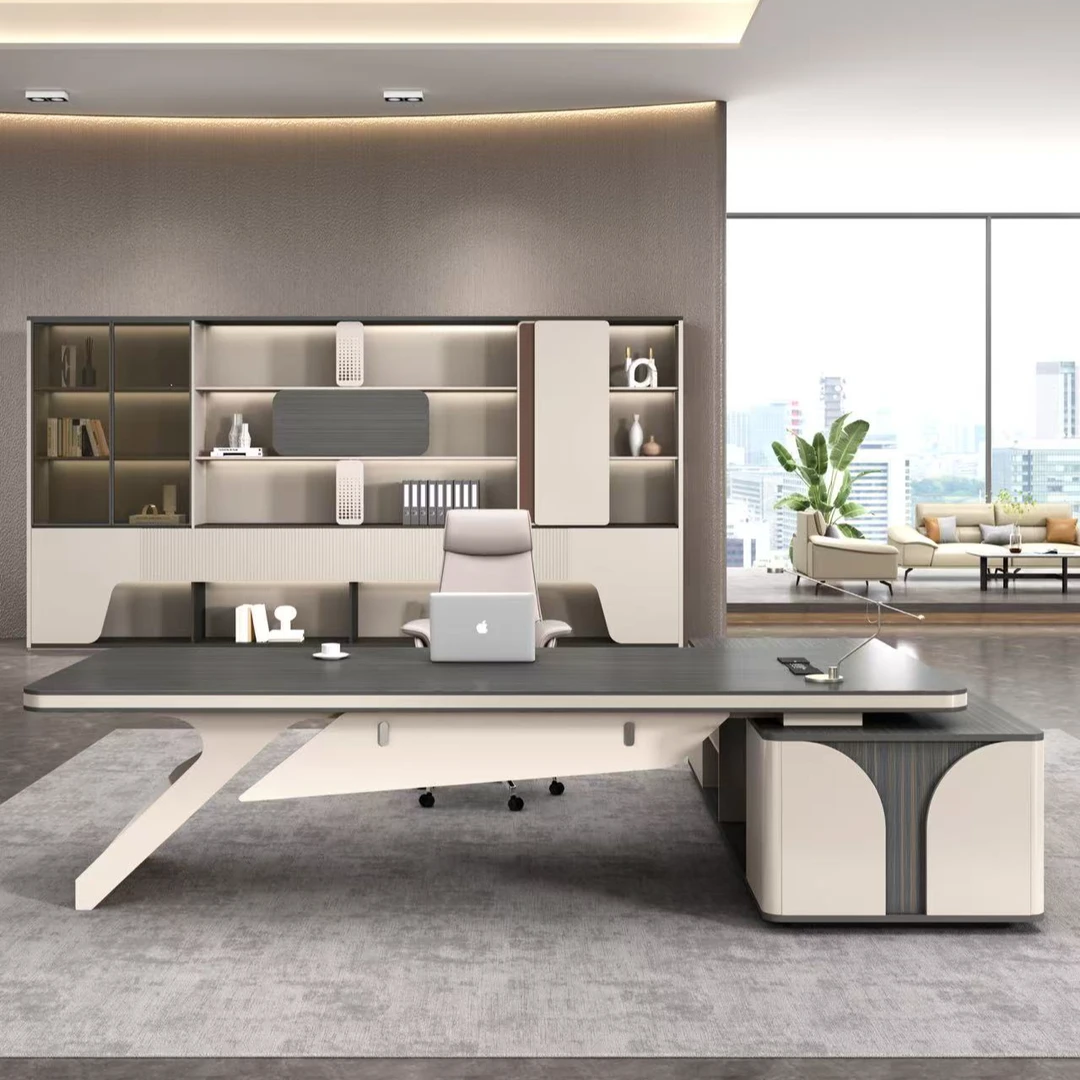 设计感加厚总裁办公桌简约大气老板桌大班台老板桌办公桌总裁桌