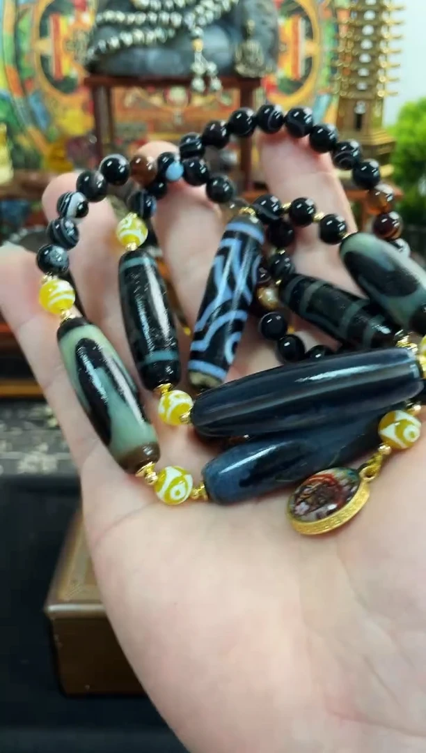 【闪购商品】玛瑙/玉髓项链未镶嵌三眼多宝