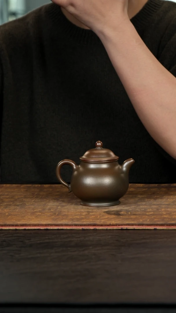 茶壶紫砂洪**?老紫泥柴烧170cc潘壶