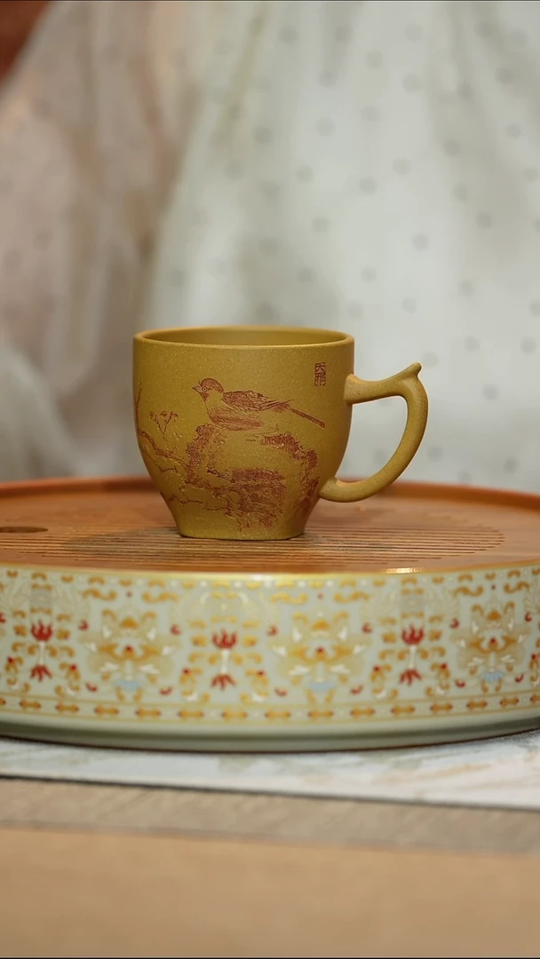 茶杯紫砂带把主人杯